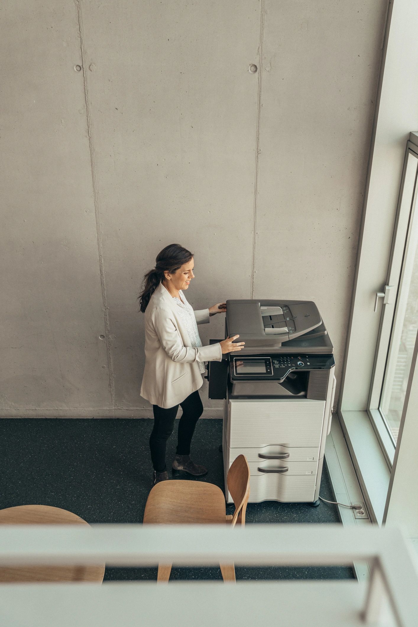 Professional mother working in an office
